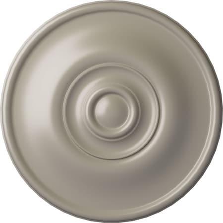 Ekena Millwork Jefferson Ceiling Medallion (Fits Canopies up to 2 7/8"), Hnd-Painted Pearl White, 11 3/4"OD x 3/8"P CM12JEPWS